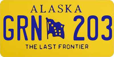 AK license plate GRN203