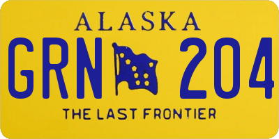 AK license plate GRN204