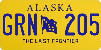 AK license plate GRN205