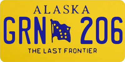 AK license plate GRN206