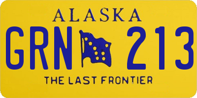 AK license plate GRN213