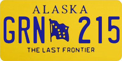 AK license plate GRN215