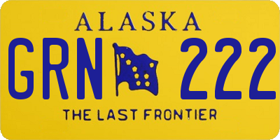 AK license plate GRN222