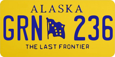 AK license plate GRN236