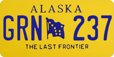 AK license plate GRN237