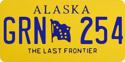 AK license plate GRN254