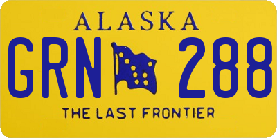 AK license plate GRN288