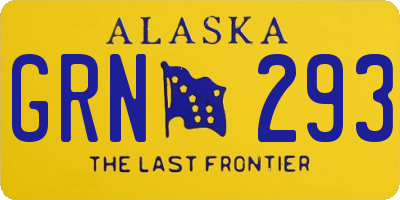 AK license plate GRN293