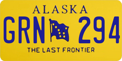AK license plate GRN294