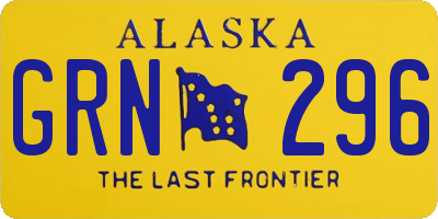 AK license plate GRN296