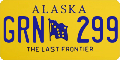 AK license plate GRN299
