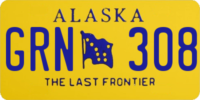 AK license plate GRN308