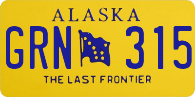 AK license plate GRN315