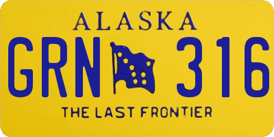 AK license plate GRN316