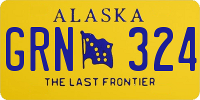 AK license plate GRN324