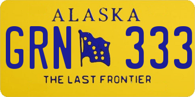 AK license plate GRN333