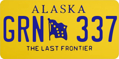 AK license plate GRN337