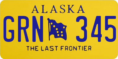 AK license plate GRN345
