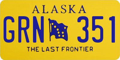 AK license plate GRN351