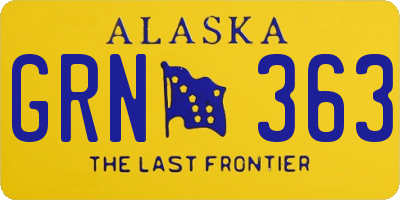 AK license plate GRN363
