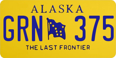 AK license plate GRN375