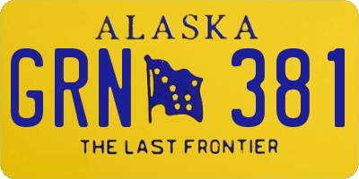 AK license plate GRN381