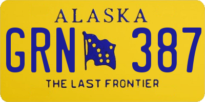 AK license plate GRN387