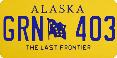AK license plate GRN403