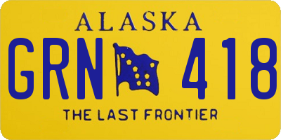 AK license plate GRN418