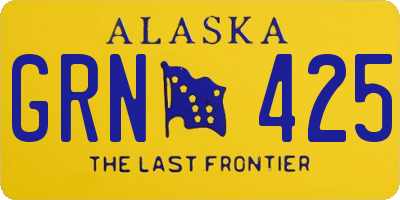 AK license plate GRN425