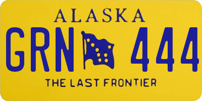 AK license plate GRN444