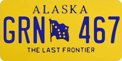 AK license plate GRN467