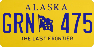 AK license plate GRN475