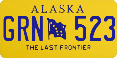 AK license plate GRN523