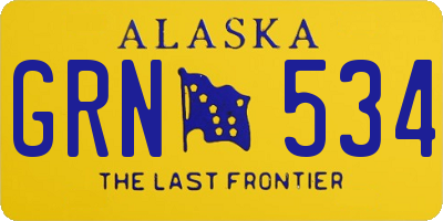 AK license plate GRN534