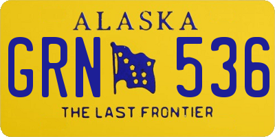 AK license plate GRN536