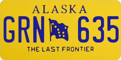 AK license plate GRN635