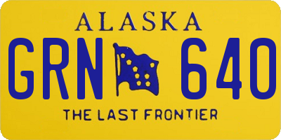 AK license plate GRN640