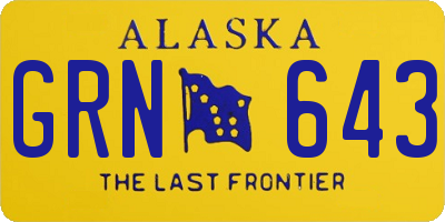AK license plate GRN643