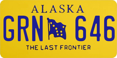 AK license plate GRN646