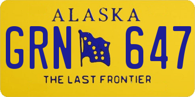 AK license plate GRN647