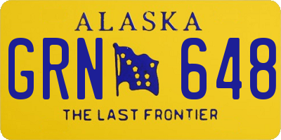 AK license plate GRN648