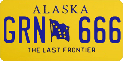 AK license plate GRN666