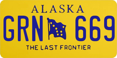 AK license plate GRN669