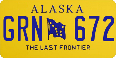 AK license plate GRN672