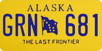 AK license plate GRN681