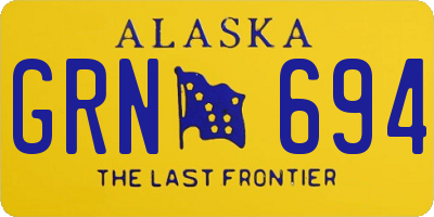 AK license plate GRN694