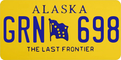 AK license plate GRN698