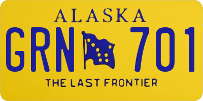 AK license plate GRN701
