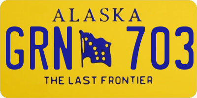 AK license plate GRN703
